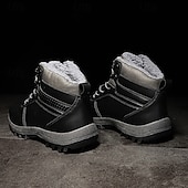 abordables Botas de invierno y nieve-Botas de trabajo clásicas con cordones de piel sintética color tostado para hombre: botines de seguridad duraderos para exteriores, construcción, senderismo y uso diario.