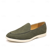 abordables Zapatillas sin cordones y mocasines de hombre-Mocasines sin cordones de ante color tostado para hombre: zapatos casuales livianos para uso diario en la oficina, para ir al trabajo y para el fin de semana.