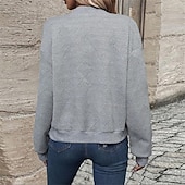 economico Felpe e Sweatshirt Texturizzati-Per donna Cappotto Giacca Casual Confortevole Traspirante Cerniera Tasca Moda Moderno Casual Semplice Uscire Weekend Cerniera Regolare Collo alla coreana Vestibilità regolare Manica Lunga Capispalla