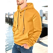 baratos hoodies básicos dos homens-Homens Moletom Moletom com capuz Preto Branco Amarelo Azul Marinha Café Com Capuz Tecido Jacquard Com Cordão Bolsos Estriado Desportos e Ar livre Diário Feriado Poliéster Roupa de rua Básico Casual