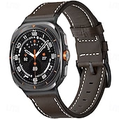 olcso Samsung óraszíjak-Óraszíj mert Samsung Galaxy 8. óra 40/44 mm 8. óra klasszikus 46 mm Műbőr Csere Szíj Állítható Rozsdamentes acél csat Bőr Link Karszalag