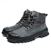 abordables Bottes de travail-Bottines de randonnée kaki pour homme avec semelle extérieure en caoutchouc épais – chaussures d&#039;extérieur respirantes et durables pour l&#039;alpinisme, le travail et les voyages d&#039;aventure