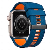 levne Řemínky na Apple Watch-Sportovní řemínek kompatibilní s Apple Watch 42 mm 44 mm 45 mm 49 mm odolný kovový řemínek s nastavitelnou kovovou sponou a silikonovým řemínkem pro iWatch Ultra 2 Series 9 8 7 SE 6 5 4