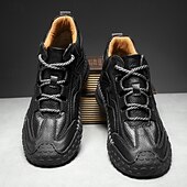 baratos Botas de cano curto-Tênis casual masculino de cano alto em couro sintético marrom com sola de borracha antiderrapante – calçado esportivo confortável com cadarço para caminhadas ao ar livre, viagens e uso diário