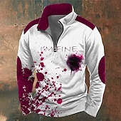 economico Felpe e Sweatshirt di Halloween-Halloween Per uomo Grafico Macchie di sangue Felpa Esagerato Gotico Manica Lunga Collo Alto Feste Club Rosso Blu Cerniera Zip a un quarto Autunno Inverno progettista