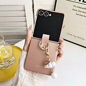 Недорогие Чехлы для Samsung-телефон Кейс для Назначение SSamsung Galaxy Z Flip 7 FE Z-флип 6 Z Flip 5 Z Flip 4 Кейс на заднюю панель Кольцо Пряжка Защита от удара Ретро ПК