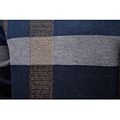 cheap Men's Elite Sweaters &amp; Cardigans-Men's Pullover Knit Regular Tops Check Pattern Crew Neck Cool Pullover School Vacation Clothing Apparel Spring Fall Dark Navy Purple S M L