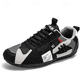 お買い得  カジュアルなレースアップシューズ-メンズのグリーンとイエローのメッシュスニーカー - ウォーキング、旅行、ストリートスタイルに最適なカラーブロックの通気性のあるカジュアルスポーツシューズ