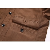 billige Faux suede jakker-Herre Imitert semsket jakke Vindtett jakke Brun semsket jakke Avslappet Fritid / hverdag Vindtett jakke Lomme Fleece krage Vinter Vår &amp; Vinter Helfarge Årgang Mote Skjortekrage Normal Svart Brun Grå
