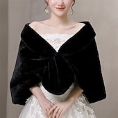 preiswerte Schals &amp; Umhänge-Kunstfell-Schal, Wickelstola, Shrug, Winter, Braut, Hochzeit, Schal, Wickeltuch, Abendparty, Cover-up für Frauen