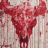 cheap Gothic &amp; Skull-Men's Blood Splatter Blood stains Punk Stylish Long Sleeve Hooded Streetwear Lake blue Red Drawstring Fall Winter Designer S M L XL XXL XXXL