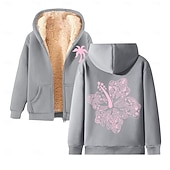 economico Felpa con cappuccio in pile-Per uomo Felpa con cappuccio a zip intera Felpa con cappuccio e zip Giacca in Pile Felpa con cappuccio in pile Nero Vino Rosso Verde Cachi Con Cappuccio Floreale Grafico Semplice Cerniera Tasca