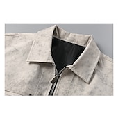billiga Avslappnade jackor-Herr Jacka Vardaglig jacka Utomhus Semester Varm Dragkedja Ficka Höst Vinter Slät Mode Streetwear Kinakrage Normal Svart Rosa Beige Kaffe Jacka