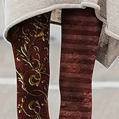  Dames Broeken Leggings Gezellige leggings Streetwear Casual Volledige lengte Hoge taille Bloemig Gestreept Elastische taille Afdrukken Ademend Comfortabel Rekbaar Vakantie Straat Alledaagse kleding