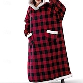 preiswerte Damen Loungewear-Damen Schlafanzug Freizeitkleidung Mode Basic Komfort Einfarbig Tasche Heim Täglich Bett Lange Robe Schwarz Rosa Rote Blau Dunkelgray Winter