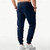 economico Pantaloni della tuta-Per uomo Pantaloni in Pile Pantaloni da tuta Joggers Pantaloni invernali Pantaloni Coulisse Tasca Elastico in vita Semplice Comodità Caldo Sport all&#039;Aperto Quotidiano Moda Casual Nero Giallo