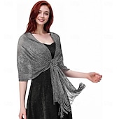 billige Sjal-sjal og sjal til aftenkjoler - kvinner glitrende bryllup formelt elegant pashminasjal for kvinner