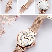 cheap Quartz Watches-The New Ladies&#039; Alloy Mesh Strap Fashion Watch With Ipx7 Water Resistance Dual Calendar Luminous Casual Quartz Watch Light Luxury And Versatile Elegant Ladies&#039; Wristwatch