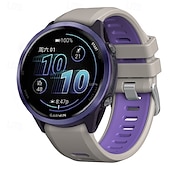 billige Garmin klokkebånd-Klokkerem til Garmin Forerunner 570 47 mm/265 (musikk)/255 (musikk)/Venu 3/Vivoactive 4 Marq Descent Quatix 22 mm silikonrem i rustfritt stål, tofarget