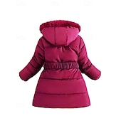 economico Giacca in piuma e parka per ragazze-Bambini Ragazze Cappotto in Piuma Cuore Moda Cerniera Scuola Cappotto Capispalla 4-12 Anni Autunno Nero Rosa Vino