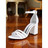 baratos cocktail-sandálias femininas de salto bloco de cetim roxo com tira no tornozelo - sapatos sociais elegantes e abertos para coquetéis e ocasiões formais