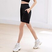 abordables Pantalones cortos de yoga y ciclistas-Mujer Ropa deportiva para hacer ejercicio Pantalones cortos deportivos Bolsillo con cremallera Alta cintura Gimnasio Corriendo Yoga Prendas de abajo Color sólido Negro Morado Deportes Ropa de Deporte