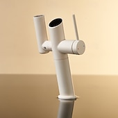 abordables Robinets de lavabo-Robinet de lavabo - Classique Nickel brossé / Électroplaqué / Finitions peintes Ensemble central Poignée unique à un trouBath Taps