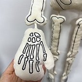 economico Camera di Halloween-Peluche scheletro di Halloween da 18 pollici - morbido teschio spettrale imbottito per decorazioni di Halloween, casa stregata, dolcetto o scherzetto, oggetti di scena per atmosfere spaventose