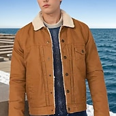 economico Giubbotti Cargo-Per uomo Giacca Invernale Giacca in Pile Giacca Cargo Giacca Casual Vacanza Quotidiano Calore Termico Tasca Pile Autunno Inverno Semplice Moda Streetwear Bavero Regolare Nero Cachi Grigio scuro Giacca