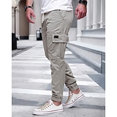 cheap Cargo Pants-Men's Cargo Pants Joggers Trousers Drawstring Elastic Waist Multi Pocket Plain Wearable Outdoor Daily Camping &amp; Hiking Fashion Classic Black Yellow