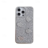 economico Cover per iPhone-telefono Custodia Per iPhone 16 15 14 Pro Max Plus 16e 13 Pro Max Copertura Posteriore Glitter scintillanti Resistente agli urti Cuore PC