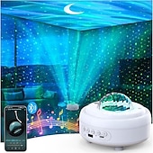 abordables Lumières de Noël-Projecteur de galaxie avec haut-parleur Bluetooth, veilleuse, projecteur d&#039;étoiles pour chambre à coucher, 8 modes, projecteur d&#039;aurores boréales avec éclairage d&#039;ambiance lunaire pour enfants et