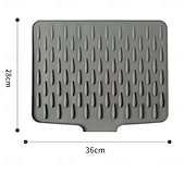 cheap Kitchen Utensils &amp; Gadgets-2pcs Kitchen Non-Slip Silicone Drainage Mats – Built-in Drain Design, Heat Resistant and Easy to Clean, Suitable for Countertops, Sinks, and Refrigerators
