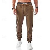 economico Pantaloni della tuta-Per uomo Pantaloni in Pile Pantaloni da tuta Joggers Pantaloni invernali Pantaloni Coulisse Tasca Elastico in vita Semplice Comodità Caldo Sport all&#039;Aperto Quotidiano Moda Casual Nero Giallo