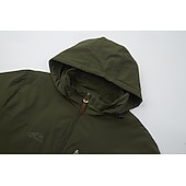 economico giacca sportiva-Per uomo Giacca da Esterno Giacca Tattica Giacca antivento Streetwear Casuale Impermeabile Antivento Tasca Primavera Autunno Tinta unica Casual Collo ripiegato Regolare Nero Blu marino Cachi Verde
