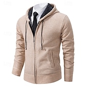 preiswerte Herren Strickjacke-Herren Pullover Kleid Pullover Strickjacke Reißverschluss-Pullover Strickpullover Gerippt Stricken Normale Oberteile Gestrickt Gerippt Einfach Mit Kapuze Mode Schals Lässig Alltagskleidung Bekleidung