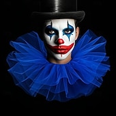 preiswerte Zubehör und mehr-Rokoko Viktorianisch Renaissance Tüllkragen Zirkus Clown Kostüm Unisex Halloween Karneval Leistung LARP Renaissance-Messe Erwachsene Kragen Ganzjahres