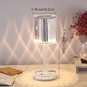 baratos eletrodomésticos-elegante abajur de cabeceira com toque de cristal - luz LED ajustável com bateria recarregável e carregamento USB, decoração de interiores, luminária de mesa moderna, luminária de mesa decorativa, luz
