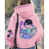 economico Cartone animato 3D della ragazza-Felpa con cappuccio grafica Kpop-rumi per ragazze - top traspirante con stampa di simpatici personaggi della cultura pop coreana e stelle del K-pop &amp;fan art design casual comfort per la scuola