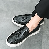 preiswerte Freizeit-Loafer-Braune Herren-Loafer mit Krokodilmuster und Quasten – luxuriöse Slipper für Business, Abendpartys und formelle Anlässe