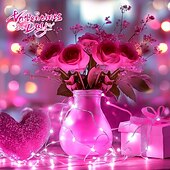 economico Striscie luci a batteria-10 pezzi 5m/16,4ft 50 perline a led luci a stringa per Halloween Natale matrimonio San Valentino festa atmosfera interna ed esterna decorazione stringa di luci scatola batteria AAA funzione timer