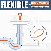 billiga Köksrengöring-Set med krokar för rengöring av avlopp i kökshandfat, 91 cm avloppsrensare (1 st), 61 cm ormhårsborttagare i avlopp (6 st) och rengöringsborste (2 st), verktygsset med hårfångare och