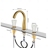 economico Rubinetti per lavandino bagno-Rubinetto per lavabo - Classico / Ampia diffusione Galvanizzato Rubinetto a tre fori Due maniglie tre foriBath Taps