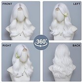 economico Parrucche trendy sintetiche-Parrucche castane con mèches per donna, lunghezza media, riga centrale da 18 pollici, corte, ricce e ondulate, parrucche da donna in capelli sintetici naturali per uso quotidiano per feste/Halloween