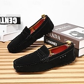 billiga Slip-ons och loafers till herrar-Röda herrloafers i konstläder med slip-on-funktion, lätta, avslappnade mockasiner för arbete, resor och vardagsbruk