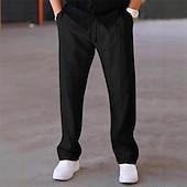 baratos Calças Desportivas-Homens Calças Esportivas Calças Jacquard Com Cordão Bolsos Tecido Conforto Esportes Diário Moda Casual Preto Branco Micro-Elástica