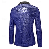 levne Pánské klasické blejzry-Pánské Blejzr Obchod Koktejlový večírek Svatebnívečírek Módní Na běžné nošení Jaro Podzim Polyester Bez vzoru Kapsy Knoflíky Pohodlné Jednořadé Blejzr Stříbrná Černá Rubínově červená Královská modř