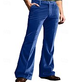 preiswerte Fackel-Herren Anzughose Cordhose Schlaghosen Hose Chinos Tasche Knöpfe Einfach Komfort Formell Party Arbeit Mode Klassicher Stil Armeegrün Blau Mikroelastisch