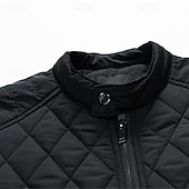 economico Piumini e parka da uomo-Per uomo Cappotto Invernale Giacca trapuntata Parka Tasca Poliestere Vacanza Abbigliamento quotidiano Data Regolare Moda Casual Confortevole Calore Termico Inverno Colore Solido / Tinta Unita Nero