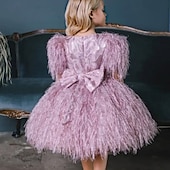 preiswerte Halloweenkostüme für Mädchen-Kinder Mädchen Partykleid Einfarbig Kurzarm Leistung Netz Prinzessin Süß Netzstoff Knöchellang Etui-Kleid Tüllkleid Sommer Frühling Herbst Kinder Schwarz Weiß Rosa